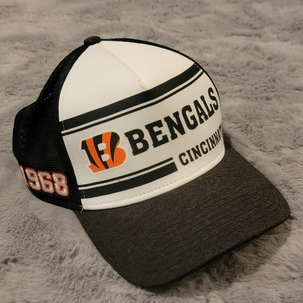 Cincinnati Bengals Hat Cap Mens Large Black White NFL 100th Anniversary New Era